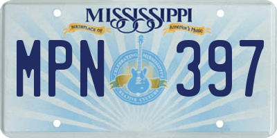 MS license plate MPN397