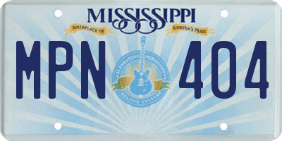 MS license plate MPN404
