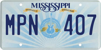 MS license plate MPN407
