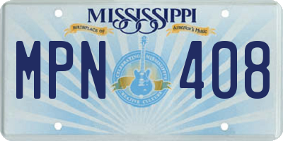 MS license plate MPN408