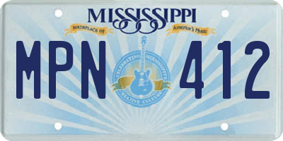 MS license plate MPN412