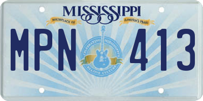 MS license plate MPN413