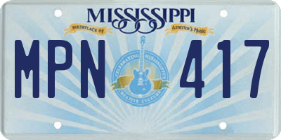 MS license plate MPN417