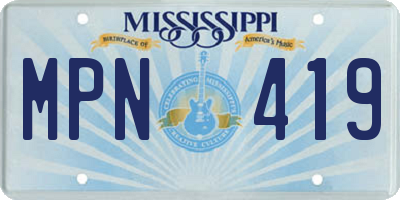 MS license plate MPN419