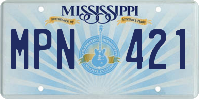 MS license plate MPN421