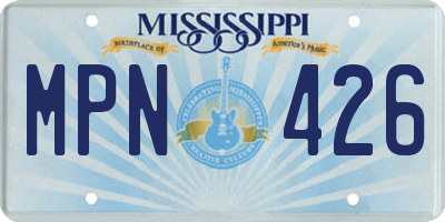 MS license plate MPN426