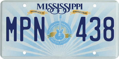 MS license plate MPN438