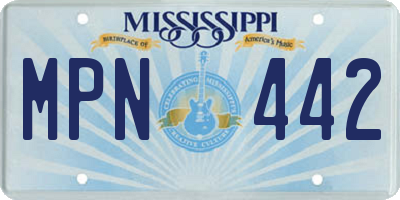 MS license plate MPN442
