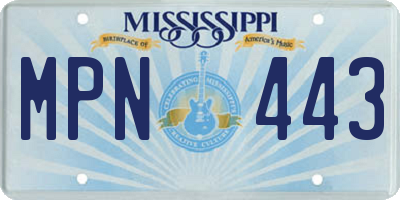 MS license plate MPN443