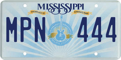 MS license plate MPN444