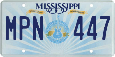 MS license plate MPN447