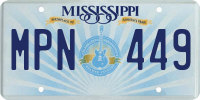MS license plate MPN449