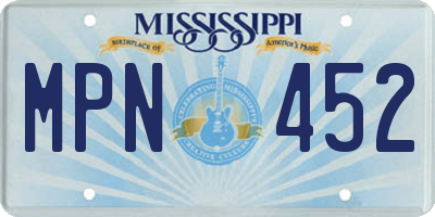 MS license plate MPN452