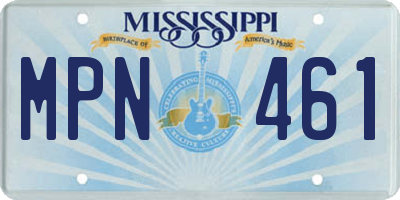 MS license plate MPN461