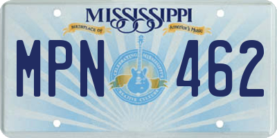 MS license plate MPN462