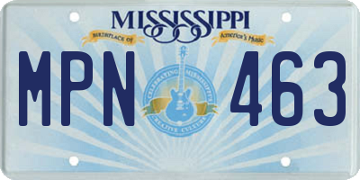 MS license plate MPN463