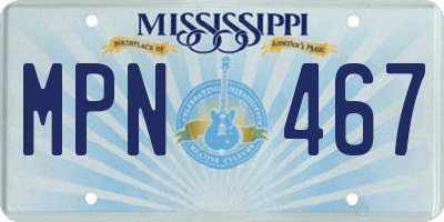 MS license plate MPN467