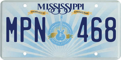 MS license plate MPN468