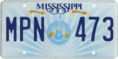 MS license plate MPN473