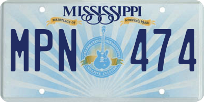 MS license plate MPN474