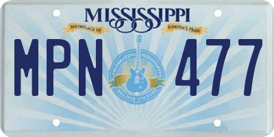 MS license plate MPN477