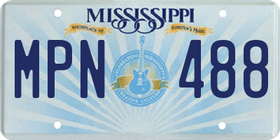 MS license plate MPN488