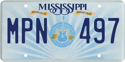 MS license plate MPN497