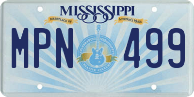 MS license plate MPN499