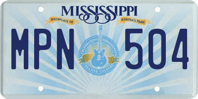 MS license plate MPN504