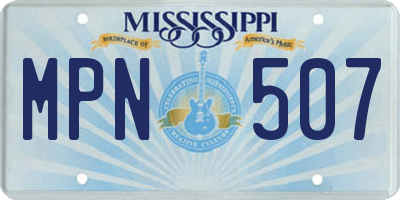 MS license plate MPN507