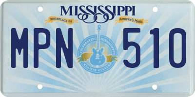 MS license plate MPN510