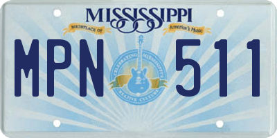 MS license plate MPN511