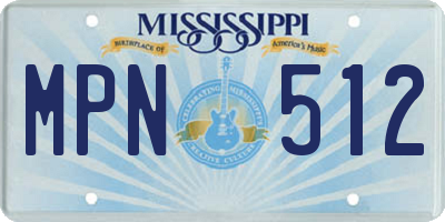 MS license plate MPN512