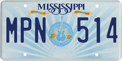 MS license plate MPN514