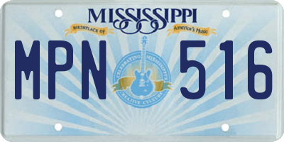MS license plate MPN516