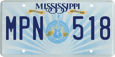 MS license plate MPN518