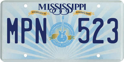 MS license plate MPN523