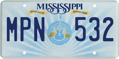 MS license plate MPN532