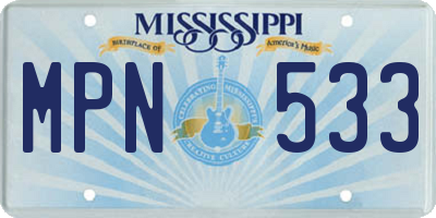 MS license plate MPN533