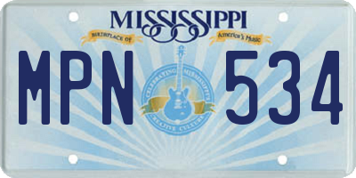 MS license plate MPN534
