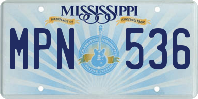 MS license plate MPN536