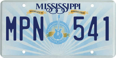 MS license plate MPN541