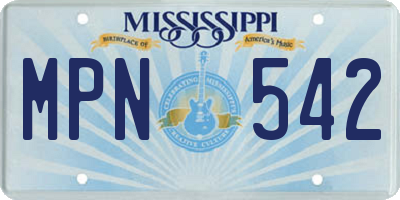 MS license plate MPN542