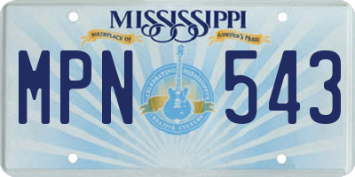 MS license plate MPN543