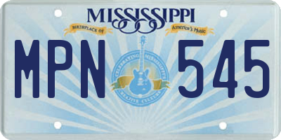 MS license plate MPN545