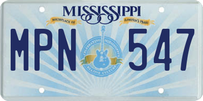 MS license plate MPN547