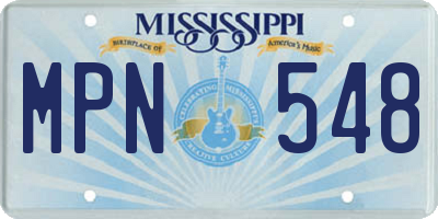MS license plate MPN548