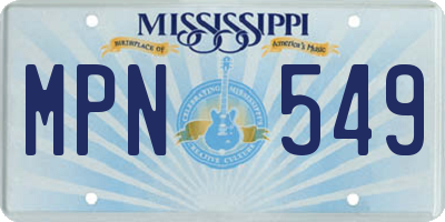 MS license plate MPN549