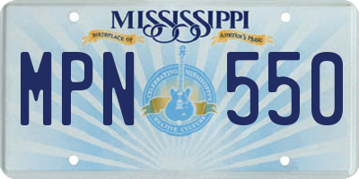 MS license plate MPN550