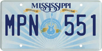 MS license plate MPN551